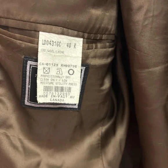 Vintage Polo Ralph Lauren Blazer Mens 40R Brown Wool Check Tweed Sport Coat - Picture 10 of 15